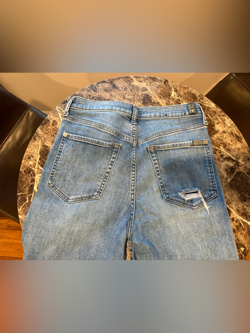 7 For All Mankind Light Blue Straight Leg Jeans